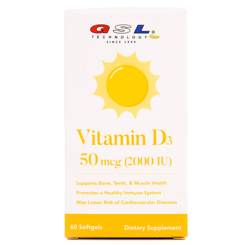 gsl vitamin d3 60 tablets -- 20 per case