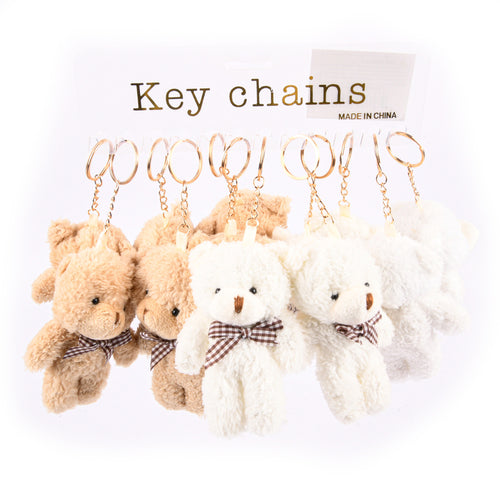 key chains teddy bear asst color -- 12 per box