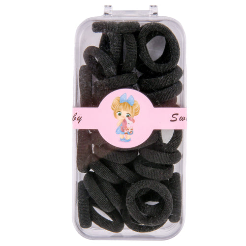 sweet baby hair elastics black 36-ct -- 12 per box