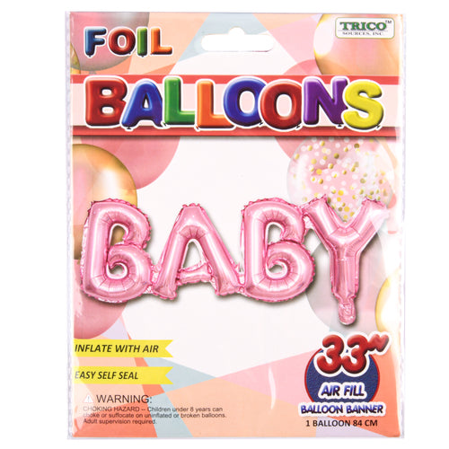 trico 33 air fill balloon baby pink -- 10 per box