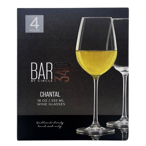 chantal wine glass white 18-oz -- 4 per box