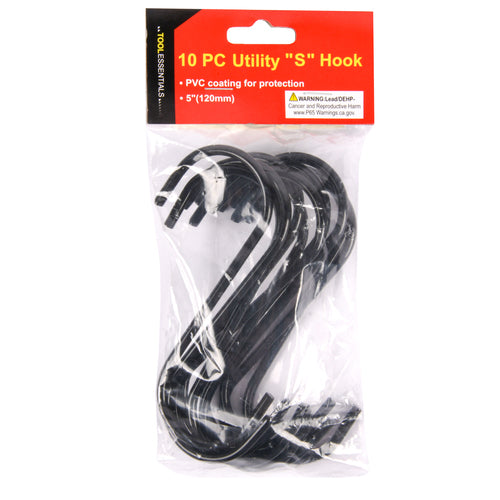 s hook black pvc coated metal 5 10 ct -- 24 per case