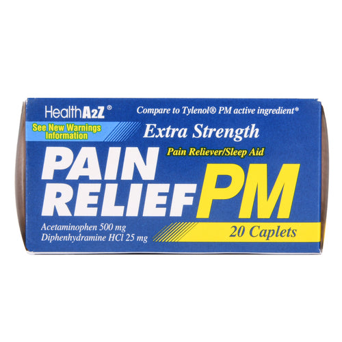 healtha2z pain relief pm 500mg 20 caplets -- 24 per case