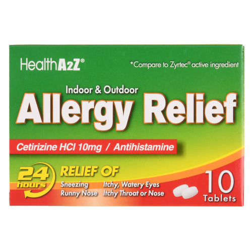 healtha2z indoor-outdoor allergy relief 10 tablets -- 24 per case