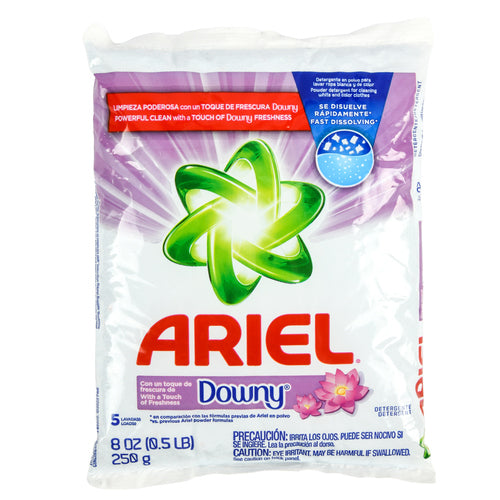 ariel powder detergent w downy 250 gr -- 48 per case