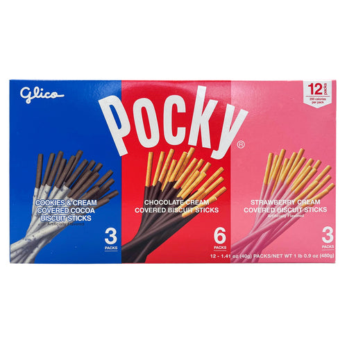 pocky chocolate biscuit sticks asst 12pk -- 16 per case