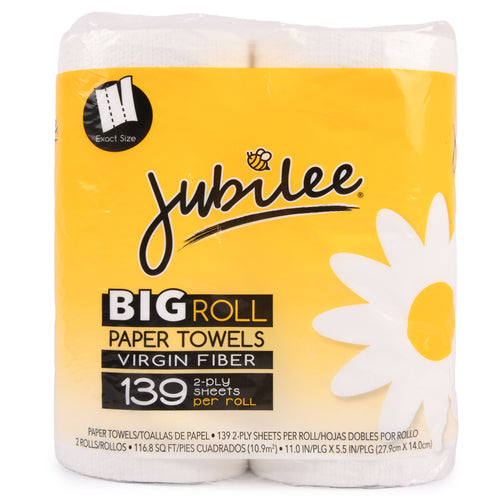 jubilee big roll paper towels virgin fiber 139 per roll -- 12 per case