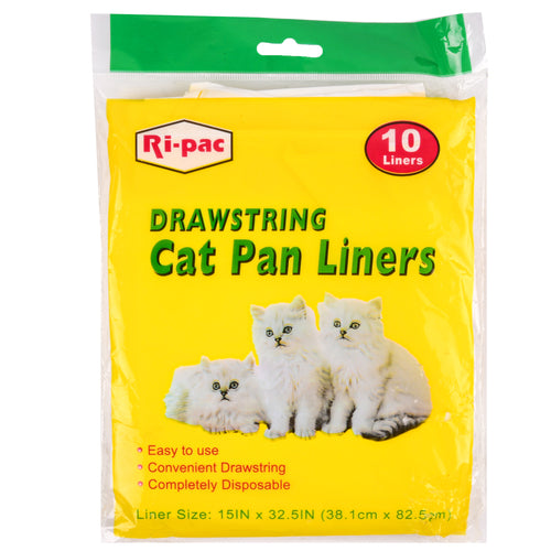 ri-pac drawstring cat pan liners 15x32.5 10ct -- 24 per case