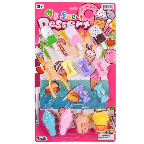 food dessert play set on blister card 13 14-pc asst -- 48 per case