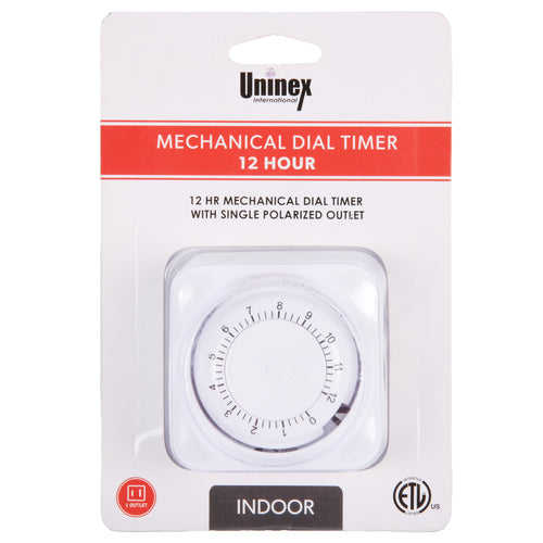 uninex mechanical dial timer 12 hour -- 10 per box