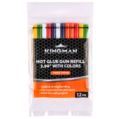 kingman glue gun refill 3.94 12pk w colors -- 24 per box