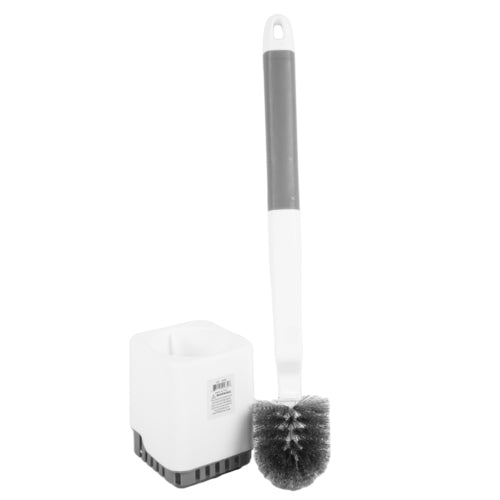 toilet brush w holder white gray -- 30 per case