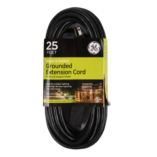 ge exterior cord otdr 16 3 black 25-ft -- 6 per case