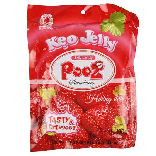 pooz jelly candy with strawberry 100gr -- 40 per case