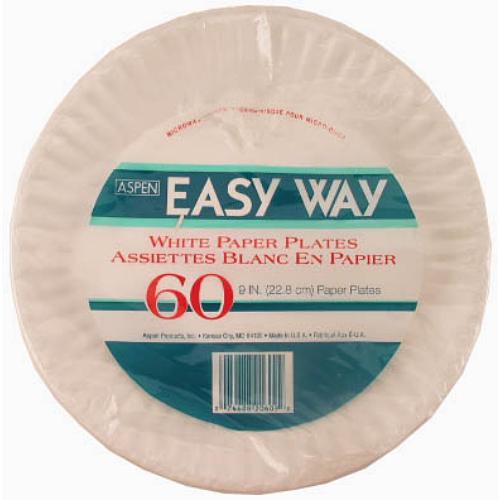 aspen paper plates 9 60ct -- 20 per case