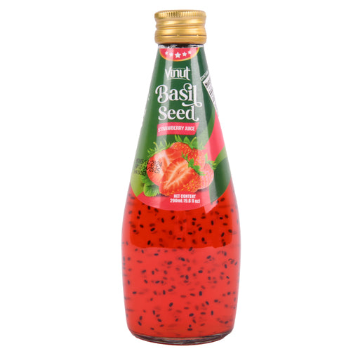 basil seed drink strawberry 290ml glass bottle -- 24 per case