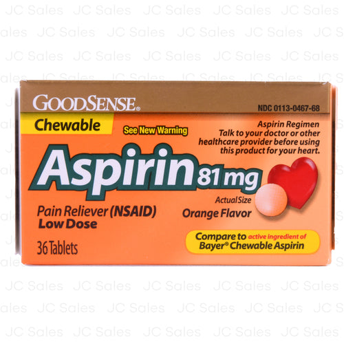 goodsense aspirin 81 mg 36 ct -- 24 per case