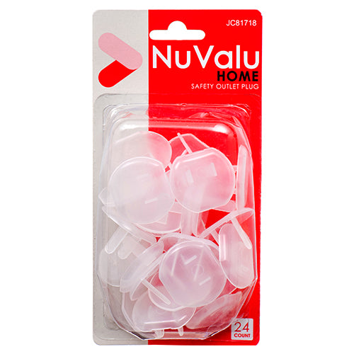 nuvalu safety outlet plug covers - durable plastic -- 24 per box