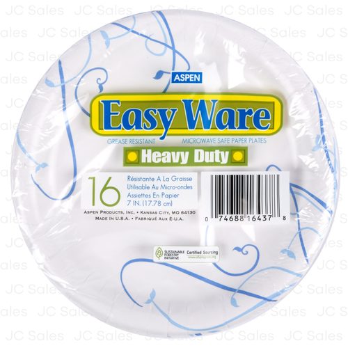 aspen easy ware printed paper plate 7 16ct -- 16 per case