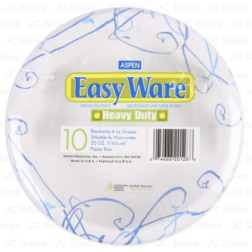 aspen easy ware printed paper bowl 20 oz 10ct -- 16 per case