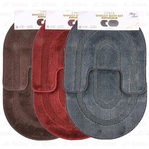 oval bath mat set 2 cps asst clr -- 12 per case