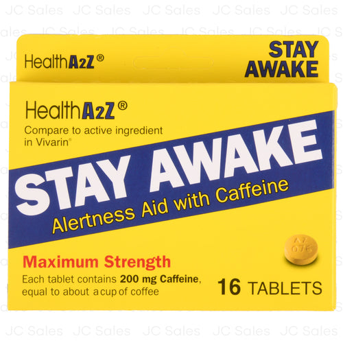 healtha2z stay awake caffeine 200mg 16 tablets -- 24 per case