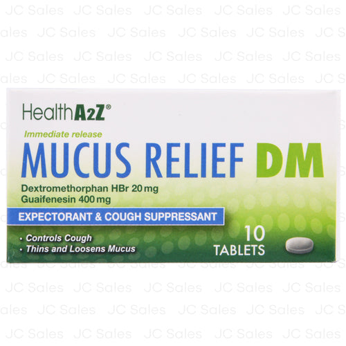 healtha2z mucus relief dm 10 tablets -- 24 per case