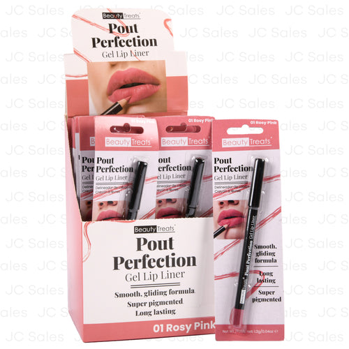 beauty treats gel lip liner rossy pink -- 24 per box