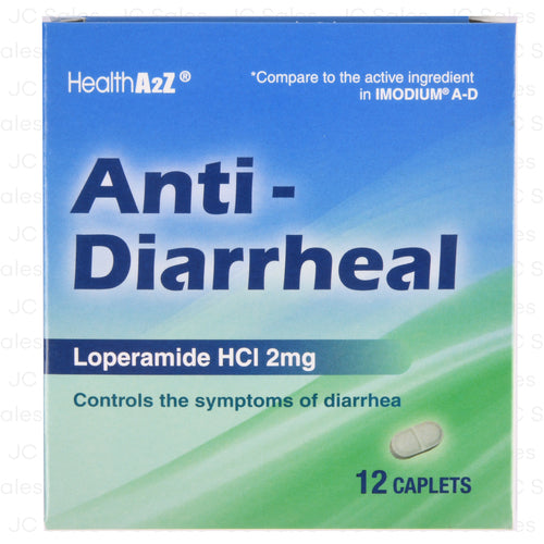 healtha2z anti-diarrheal 2 mg 12 caplets -- 24 per case