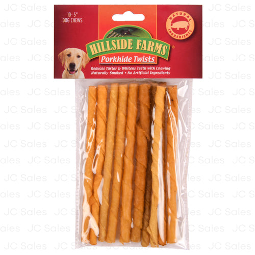 hillside farms porkhide twists 5 - 10 ct -- 24 per case