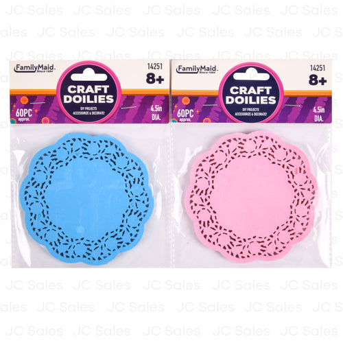 craft doilies pink blue 4.5 dia 60pc -- 24 per box