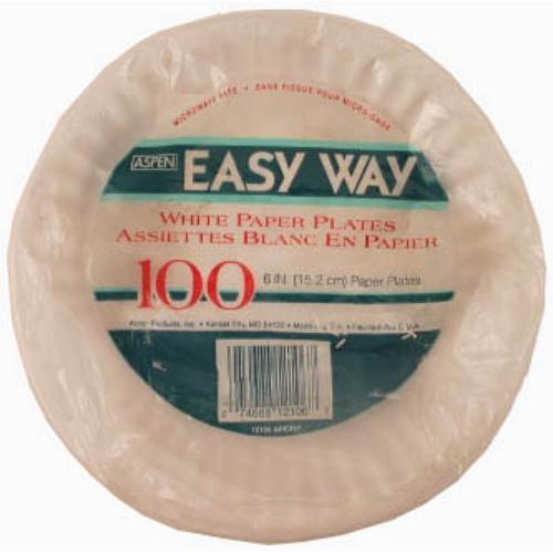 aspen paper plate 6 100ct -- 12 per case