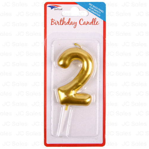 so nice metallic birthday candle 2 4 gold -- 12 per box