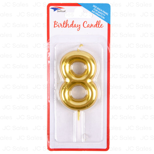 so nice metallic birthday candle 8 4 gold -- 12 per box