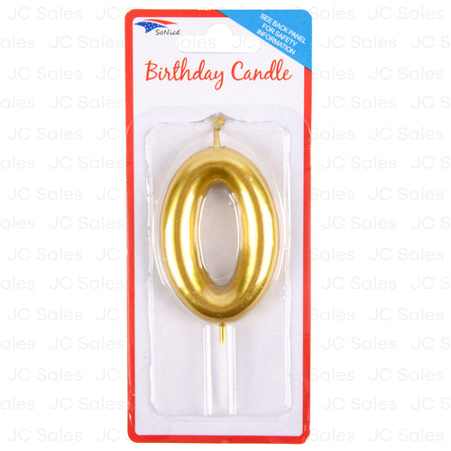 so nice metallic birthday candle 0 4 gold -- 12 per box