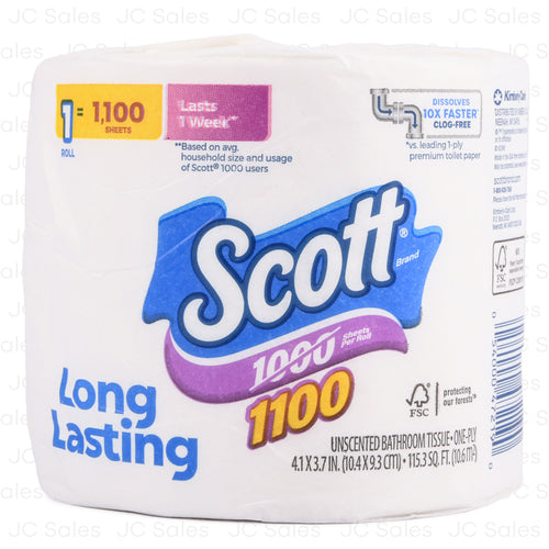 scott bath tissue 1100 sheets -- 36 per case