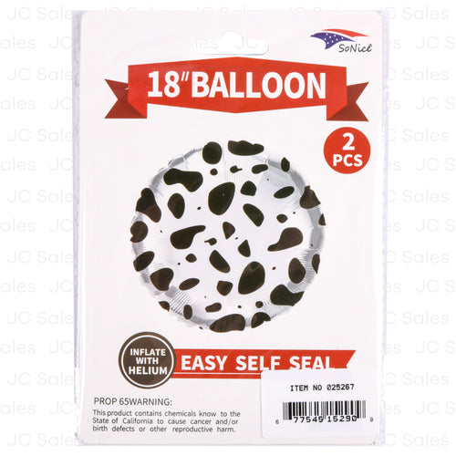 28 foil mylar balloon cow -- 12 per box