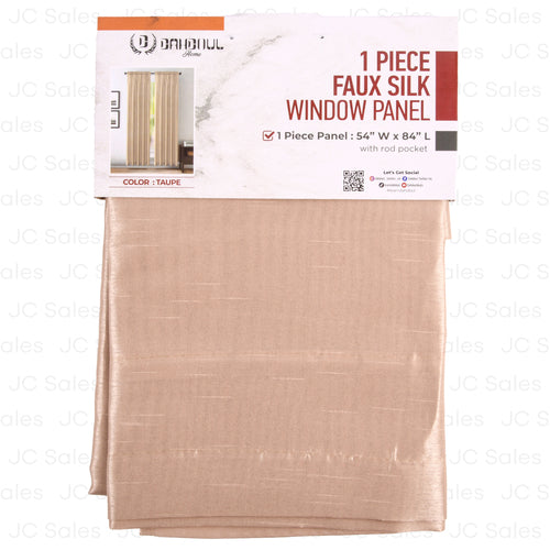 faux silk-1pc taupe window panel 54x84 -- 12 per case