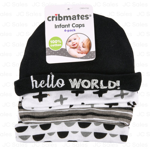 cribmates boy infant hats dark blue 4 pk -- 4 per box