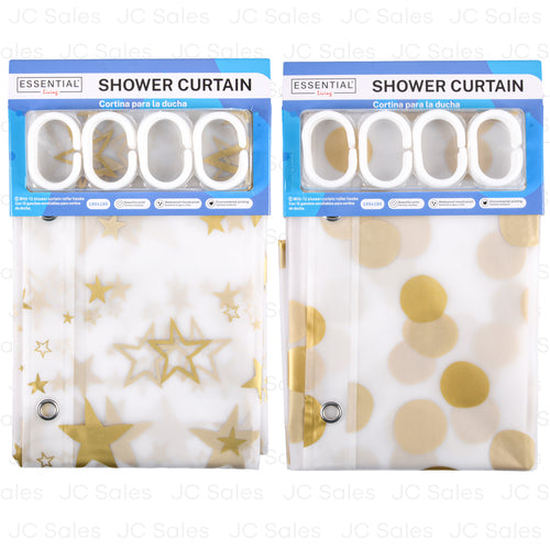 essential shower curtain asst 71x71 -- 24 per case