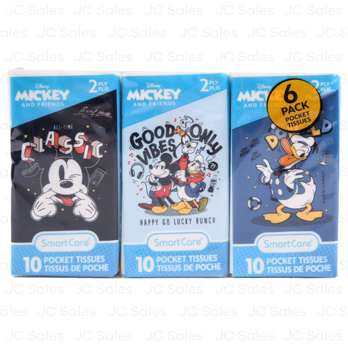 disney mickey and donald duck pocket tissue 10ct 6pk -- 24 per case