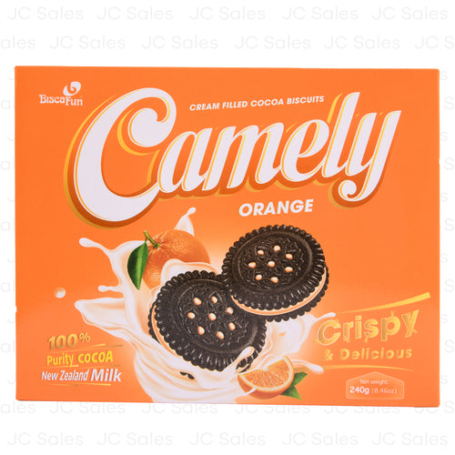 biscafun camely cocoa bicuits orange 240gr -- 12 per case