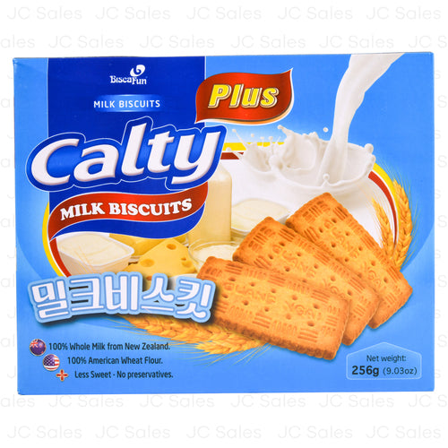 biscafun calty milk biscuits plus 256gr -- 12 per case