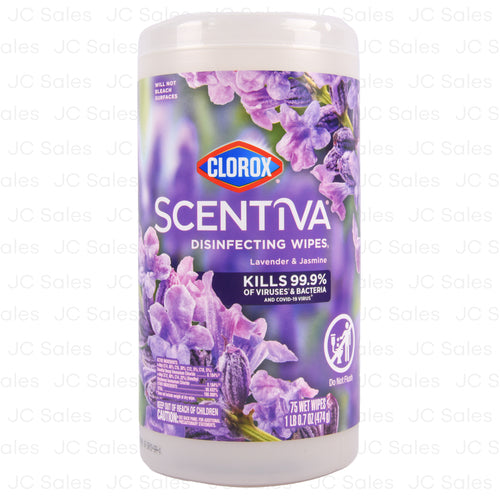 clorox scentiva disinfecting wipes lavender 75 ct -- 6 per case