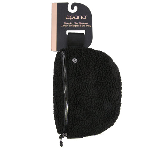 apana cozy sherpa belt bag black -- 36 per case