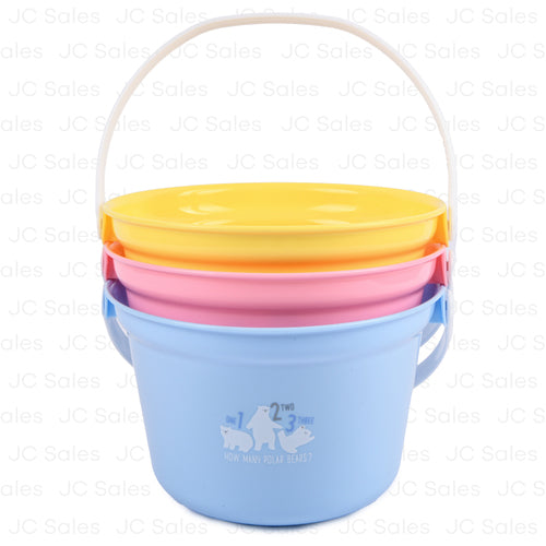 plastic bath bucket w handle asst col 2.2lts -- 108 per case