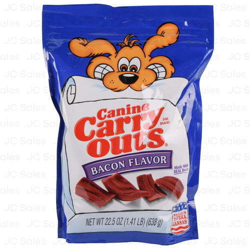 canine carry outs dog treats bacon 22.5-oz -- 6 per case