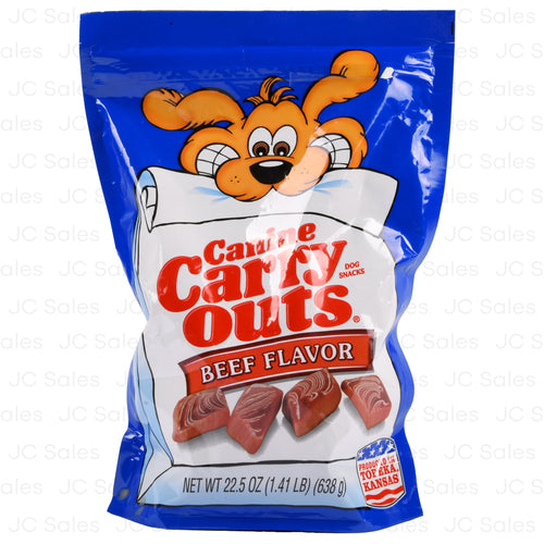 canine carry outs dog treats beef 22.5-oz -- 6 per case