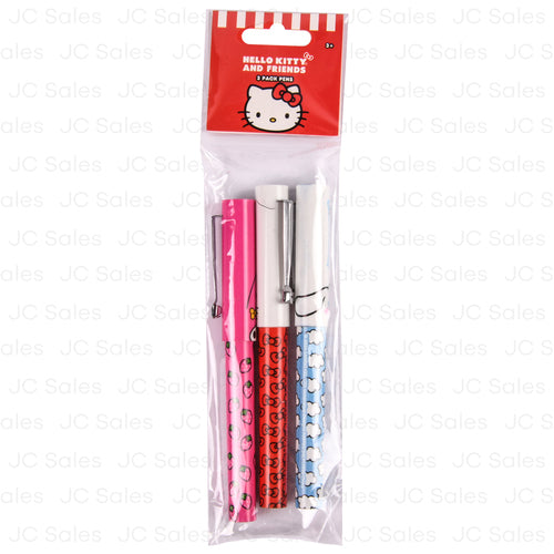 hello kitty friends pens in poly bag 3pk -- 12 per box