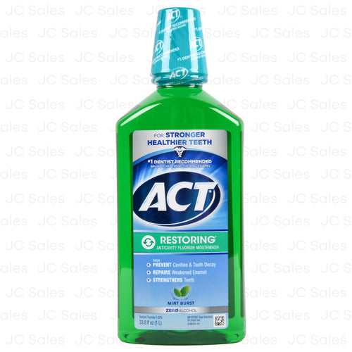 act mouthwash total care zero alcohol 33.8 oz -- 6 per case